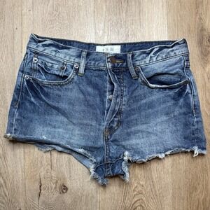 We‎ The Free Women's Sz 27 Cut Off Raw Hem Distressed Jean Shorts